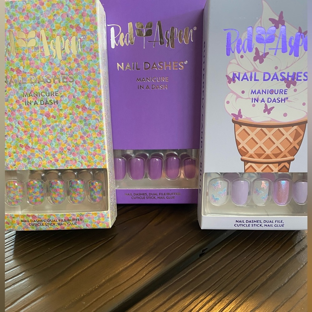 Nail Dashes, 3 sets. Brand new in boxes.